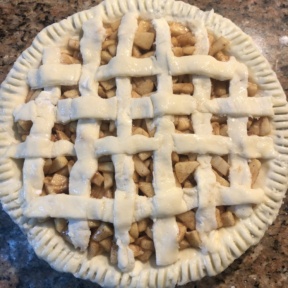 Making a gluten-free apple pie with lattice pie crust