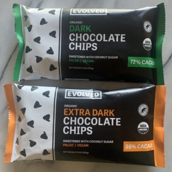 Gluten-free dark chocolate chips by Eating Evolved