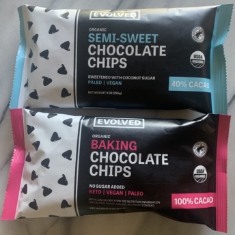 Gluten-free semi-sweet and baking chocolate chips by Eating Evolved