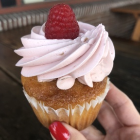 Gluten-free raspberry cupcake from New Cascadia