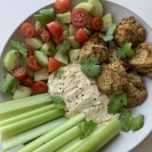 Gluten-free Baked Chickpea Falafel with hummus
