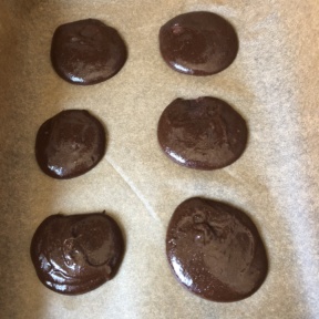 Chocolate Peanut Butter Protein Cookies on cookie tray