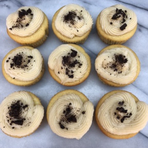 Jackie made Cookie Stuffed Vanilla Cupcakes