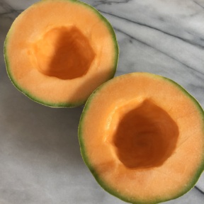 Making Yogurt Melon Bowls