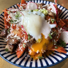 Gluten-free chilaquiles from The Gables