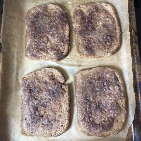 Making gluten-free Cinnamon Toast PB&J