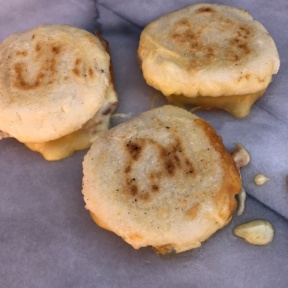 Gluten-free Grilled Cheese Arepas using cornmeal