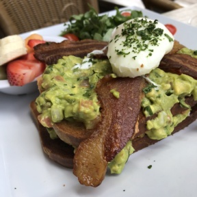 Gluten-free guacamole toast from Jinky's Cafe