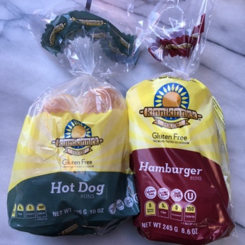 Gluten-free hamburger and hot dog buns by Kinnikinnick