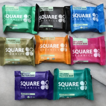 Gluten-free protein bars by Square Organics