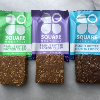 Gluten-free protein crispy bars by Square Organics