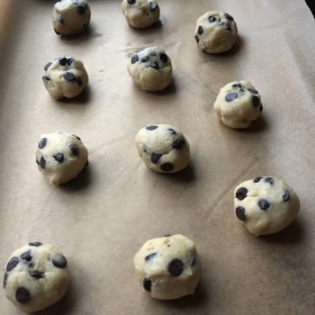 Making gluten-free Chocolate Dipped Chocolate Chip Cookies