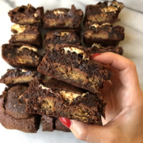 Stack of S'mores Brownies