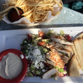 Gluten-free Greek salad from Tony P's Dockside Grill