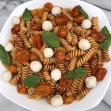 Gluten-free dairy-free Caprese Pasta