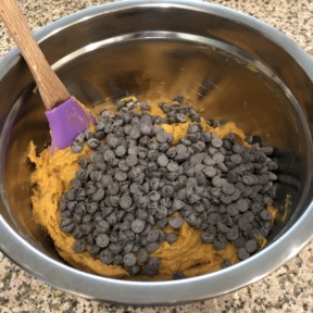 Making Chocolate Chip Pumpkin Cookies