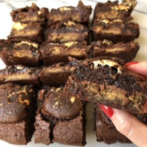 Gluten-free S'mores Brownies with chocolate collagen