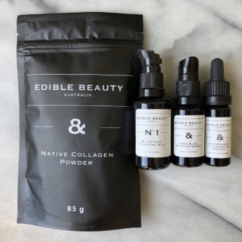 Collagen and face products by Edible Beauty