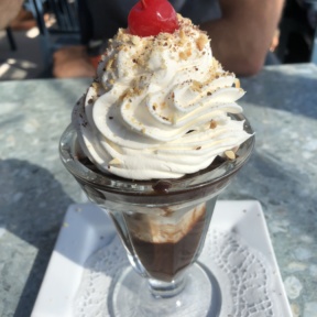 Hot fudge sundae from Tony P's Dockside Grill