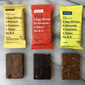 Lemon, chocolate cherry, and banana chocolate walnut bars by RXBAR