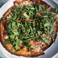 Gluten-free cauliflower crust pizza from Tony P's Dockside Grill