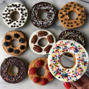 Donut Apples with rainbow sprinkles