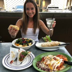 Jackie eating at Taco Guild
