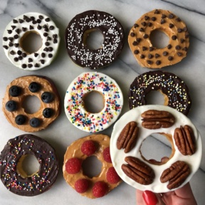 Donut Apples with yogurt and pecans