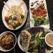 Gluten-free dinner spread from Kitchen West Restaurant