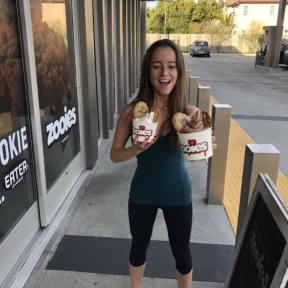 Jackie eating at Zooies