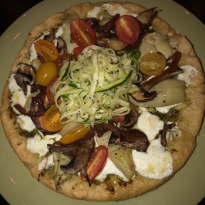 Gluten-free vegetable pizza from Mangia Nashville