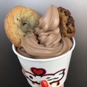 Chocolate froyo with GF cookies from Zooies