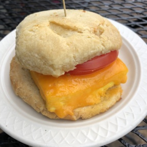 Gluten-free biscuit breakfast sandwich from The Post East