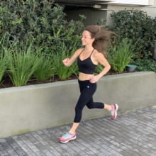 Jackie running in Los Angeles