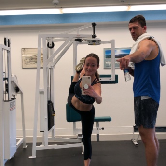 Jackie and Brendan working out in San Luis Obispo