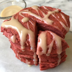 Gluten-free vegan Red Velvet Pancakes