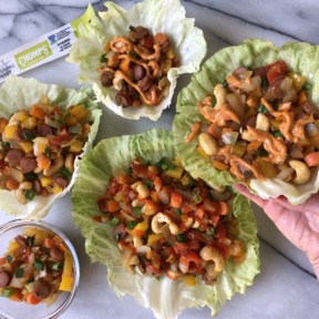 Turkey Lettuce Wraps with Chomps turkey