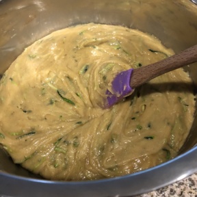 Making Peanut Butter Zucchini Bread