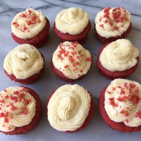 Red Velvet Cupcakes with cream cheese frosting
