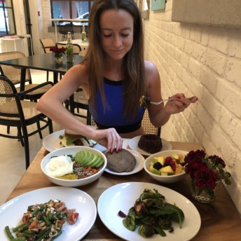 Jackie eating at Nourish