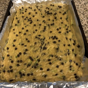 Peanut Butter Zucchini Bread ready to go in the oven