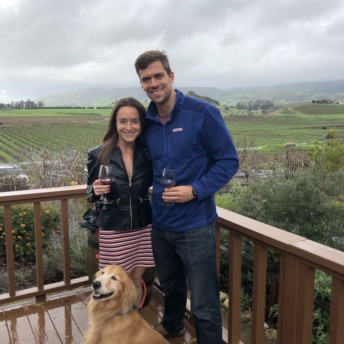 Jackie and Brendan at Wolff Vineyards in San Luis Obispo