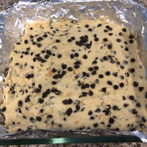 Honey Nut Blondies ready to bake