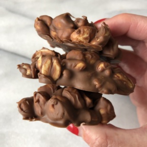 Stack of Chocolate Peanut Clusters