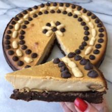 Delicious gluten-free Brownie Bottom Peanut Butter Cheesecake