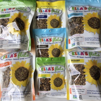 Certified gluten-free all seed savory crisps by Ella's Flats