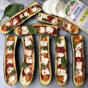 Zucchini Pizza Boats with BelGioioso Cheese