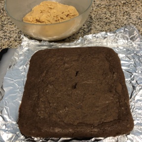 Making gluten-free Buckeye Brownies