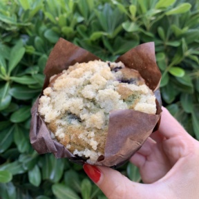 Blueberry crumb muffin from Karma Baker