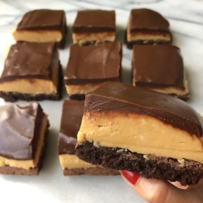 Buckeye Brownies with three layers